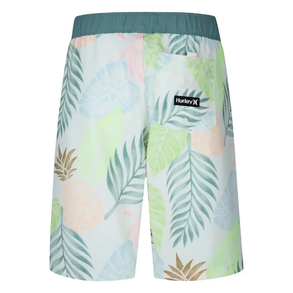 Hurley Washed Pineapple Pull-On Swim Shorts Trunks Boys Size Large 10